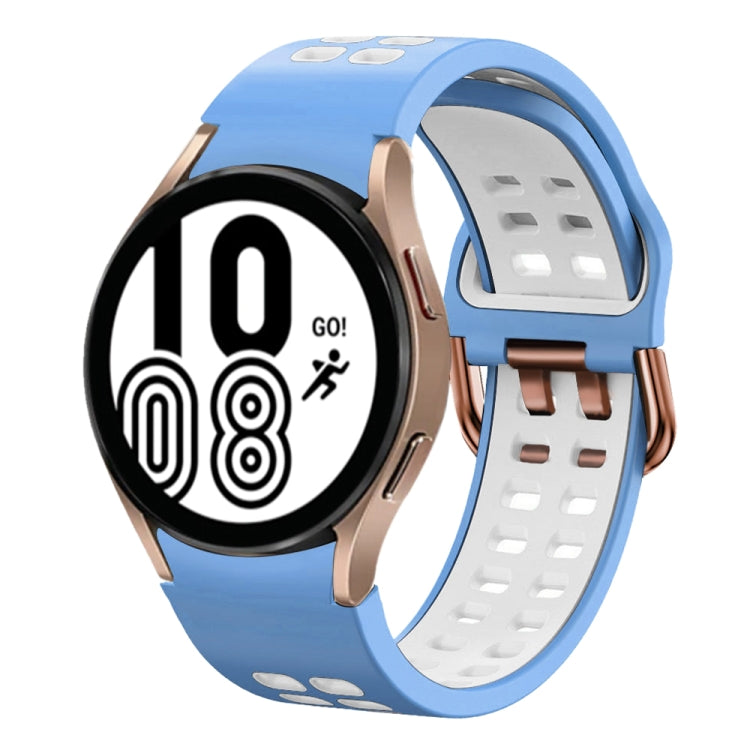 For Samsung Galaxy Watch 4 40mm 20mm Breathable Two-Color Silicone Watch Band