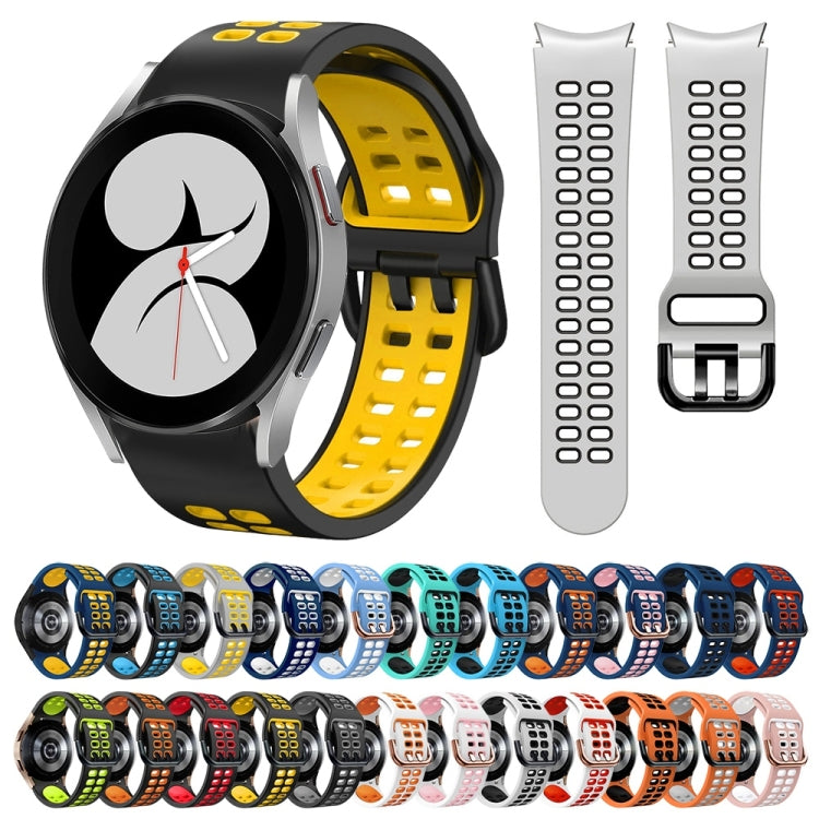 For Samsung Galaxy Watch 4 40mm 20mm Breathable Two-Color Silicone Watch Band