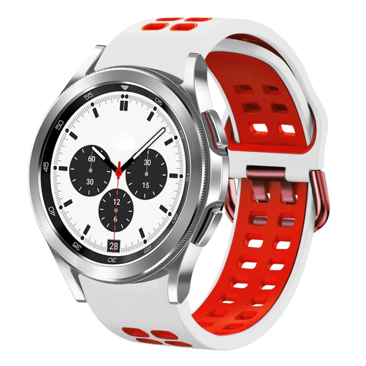 For Samsung Galaxy Watch 4 Classic 42mm 20mm Breathable Two-Color Silicone Watch Band