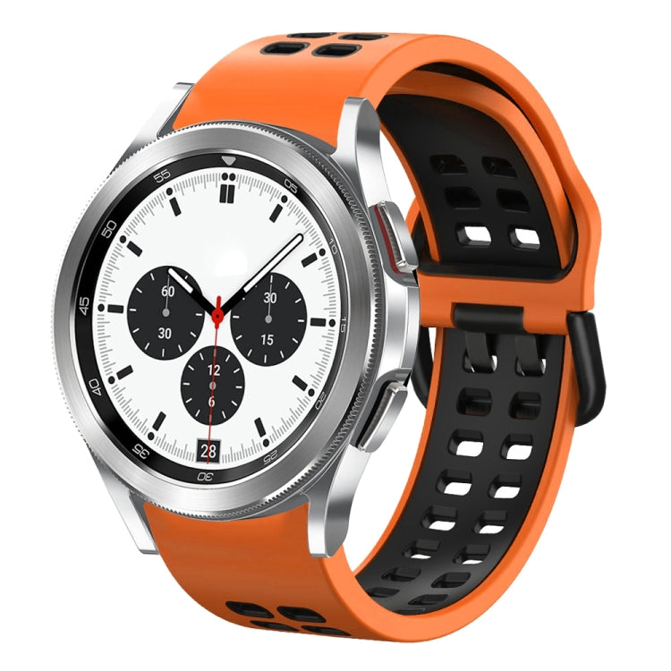 For Samsung Galaxy Watch 4 Classic 42mm 20mm Breathable Two-Color Silicone Watch Band