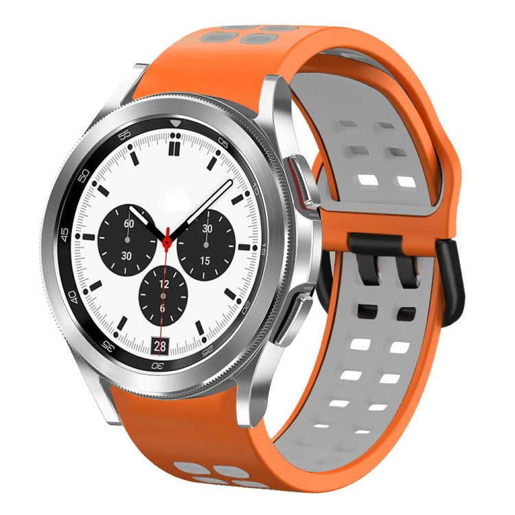 For Samsung Galaxy Watch 4 Classic 42mm 20mm Breathable Two-Color Silicone Watch Band