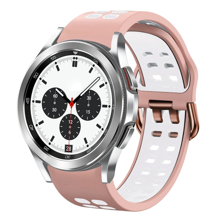 For Samsung Galaxy Watch 4 Classic 42mm 20mm Breathable Two-Color Silicone Watch Band