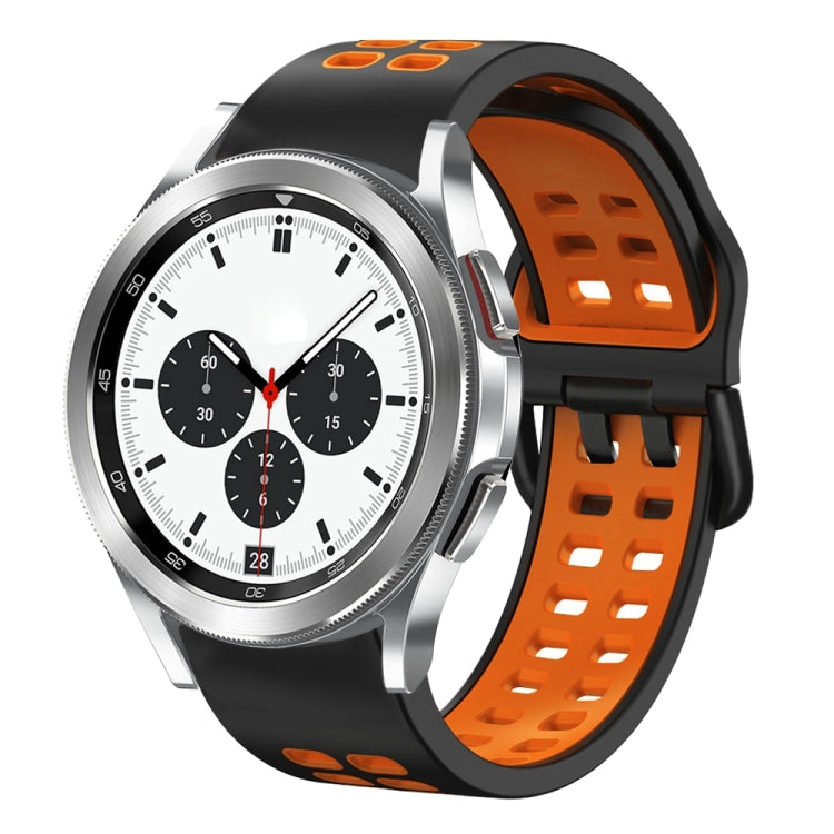 For Samsung Galaxy Watch 4 Classic 42mm 20mm Breathable Two-Color Silicone Watch Band