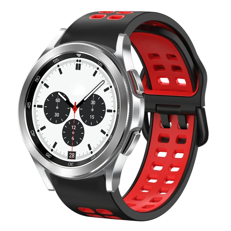 For Samsung Galaxy Watch 4 Classic 42mm 20mm Breathable Two-Color Silicone Watch Band