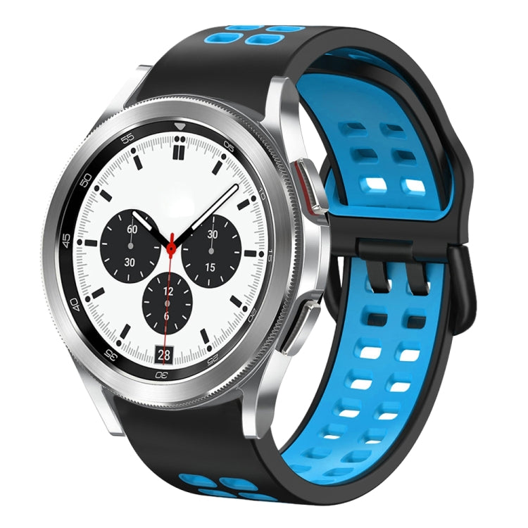 For Samsung Galaxy Watch 4 Classic 42mm 20mm Breathable Two-Color Silicone Watch Band