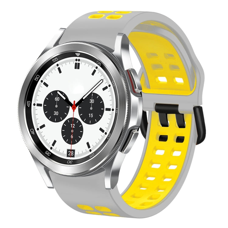For Samsung Galaxy Watch 4 Classic 42mm 20mm Breathable Two-Color Silicone Watch Band