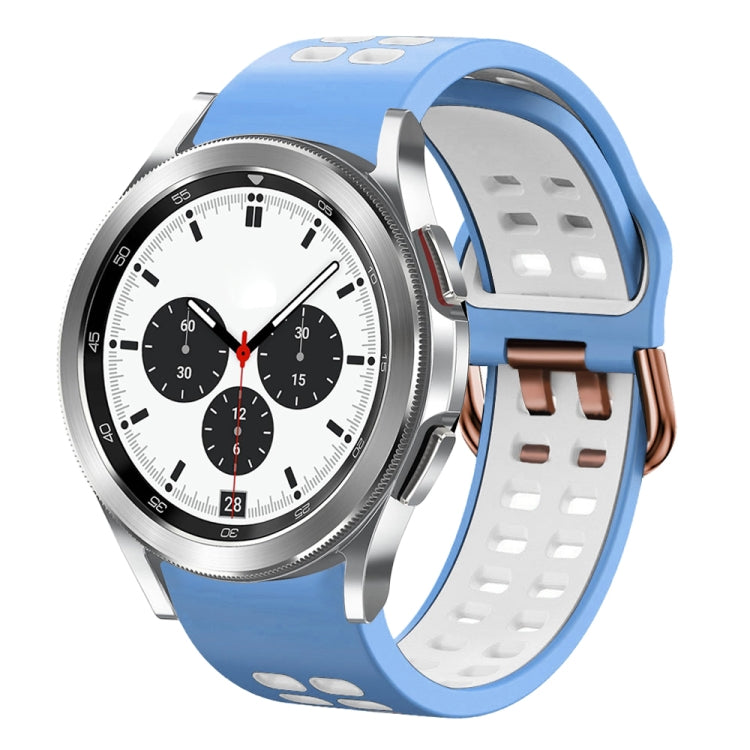 For Samsung Galaxy Watch 4 Classic 42mm 20mm Breathable Two-Color Silicone Watch Band