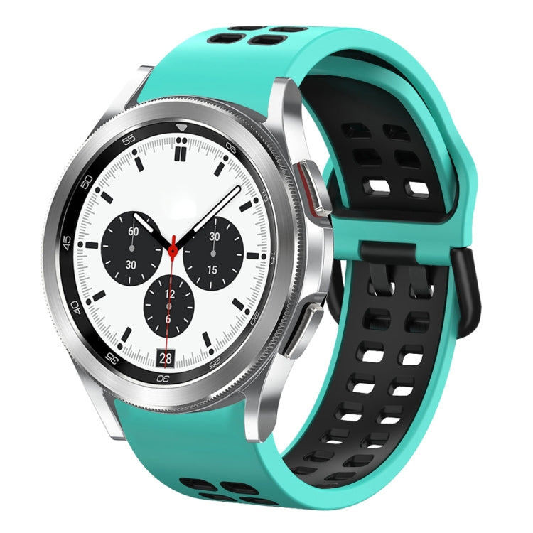 For Samsung Galaxy Watch 4 Classic 42mm 20mm Breathable Two-Color Silicone Watch Band