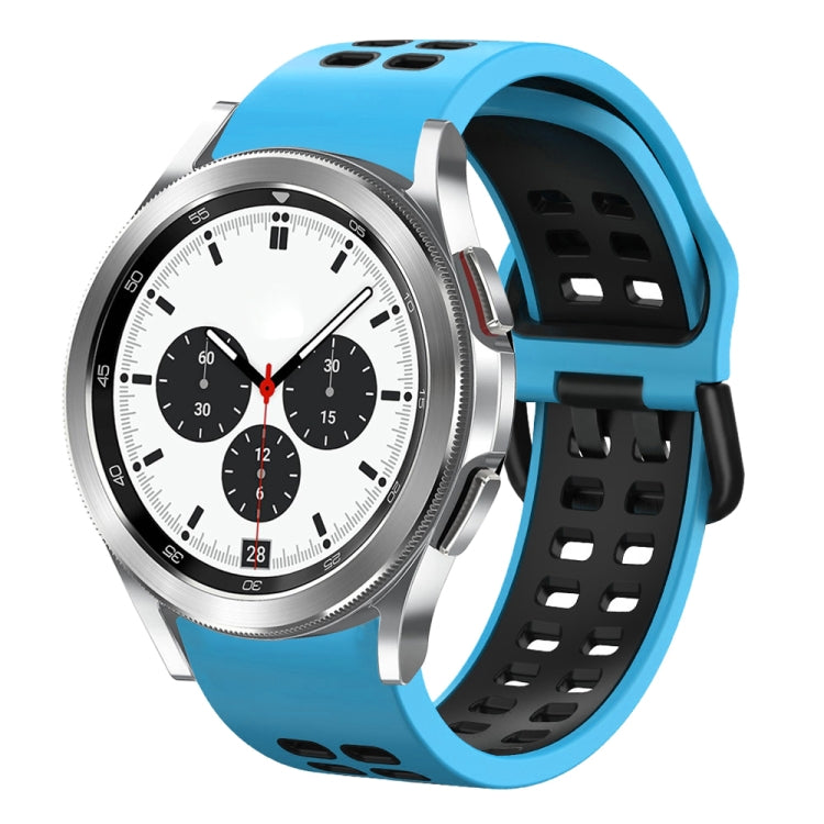 For Samsung Galaxy Watch 4 Classic 42mm 20mm Breathable Two-Color Silicone Watch Band