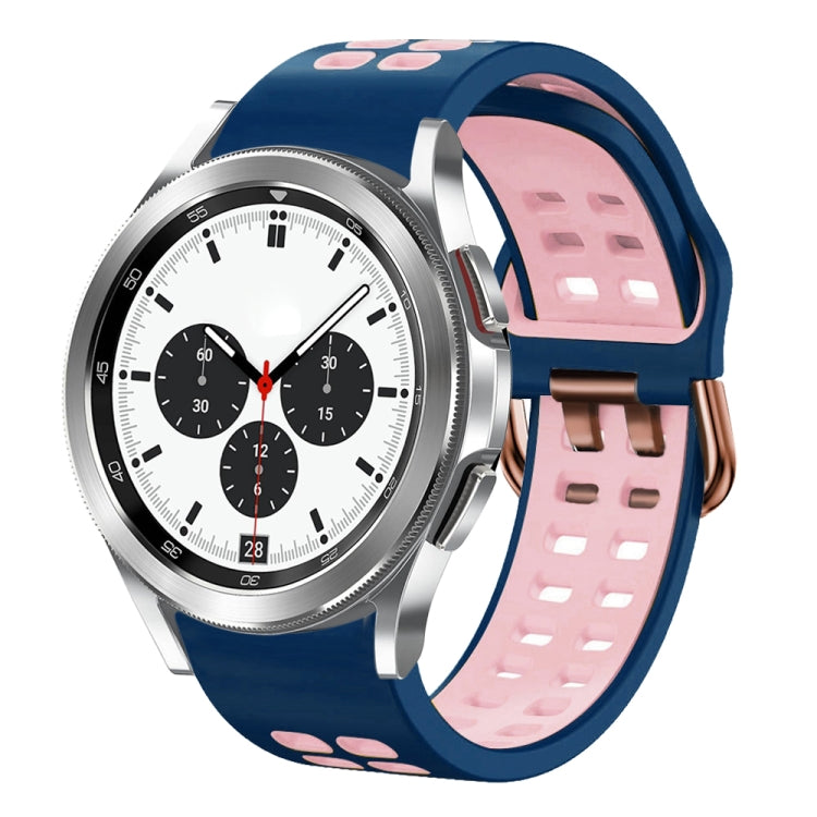 For Samsung Galaxy Watch 4 Classic 42mm 20mm Breathable Two-Color Silicone Watch Band