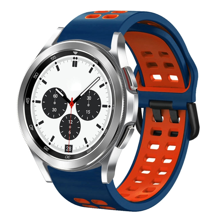 For Samsung Galaxy Watch 4 Classic 42mm 20mm Breathable Two-Color Silicone Watch Band
