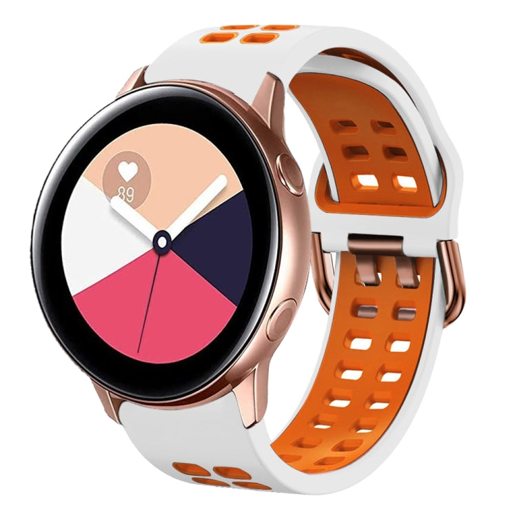 For Galaxy Watch Active 2 20mm Breathable Two-Color Silicone Watch Band
