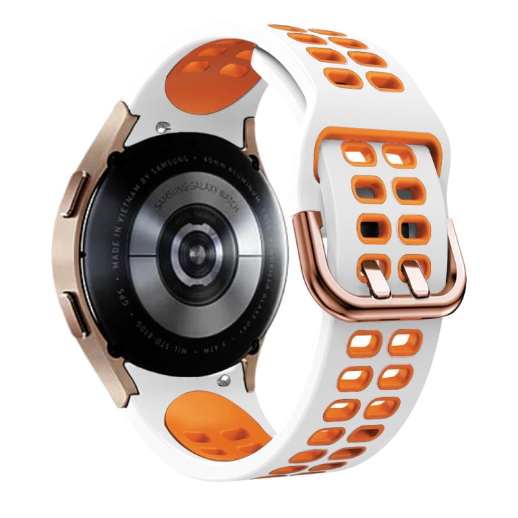 For Galaxy Watch Active 2 20mm Breathable Two-Color Silicone Watch Band