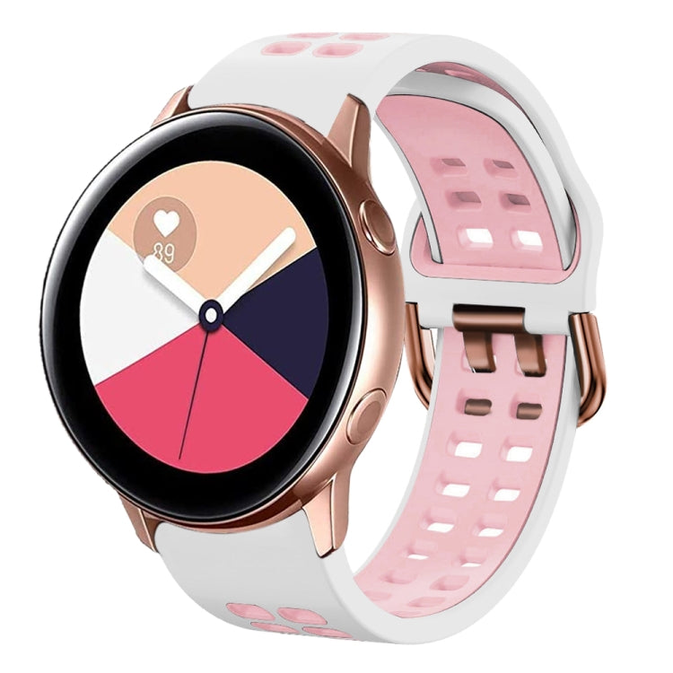 For Galaxy Watch Active 2 20mm Breathable Two-Color Silicone Watch Band