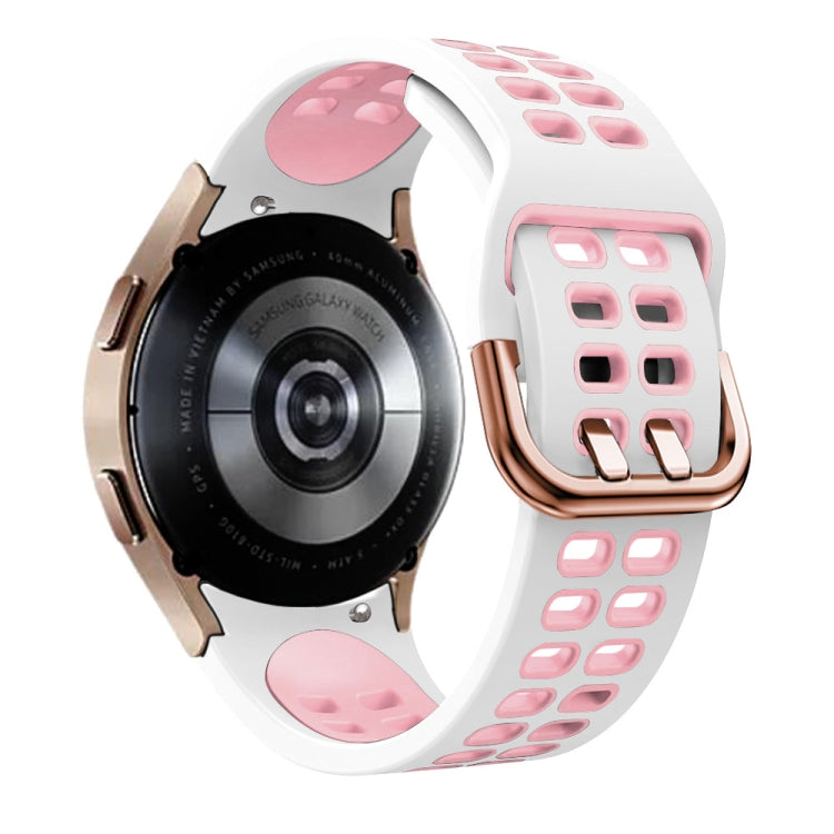 For Galaxy Watch Active 2 20mm Breathable Two-Color Silicone Watch Band