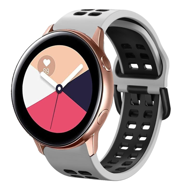 For Galaxy Watch Active 2 20mm Breathable Two-Color Silicone Watch Band