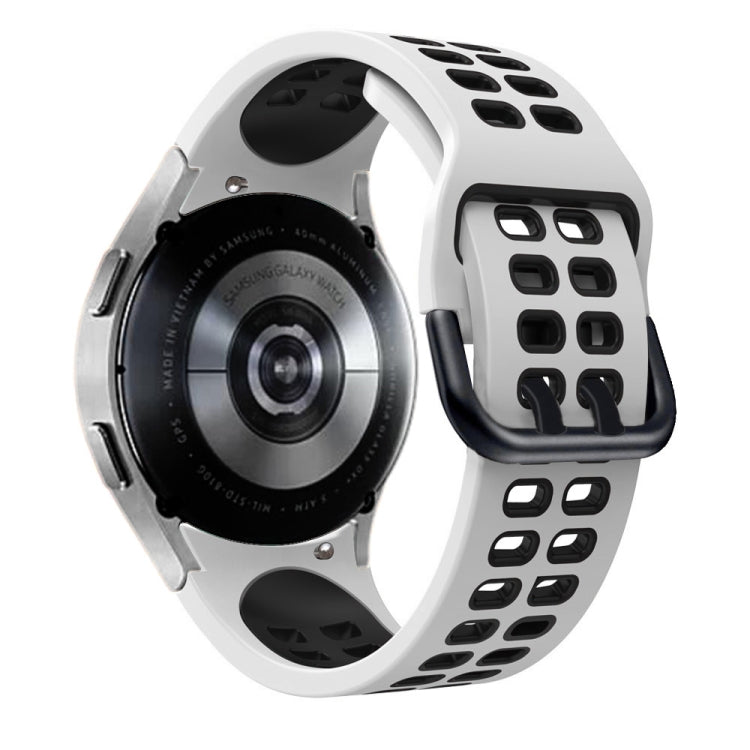 For Galaxy Watch Active 2 20mm Breathable Two-Color Silicone Watch Band
