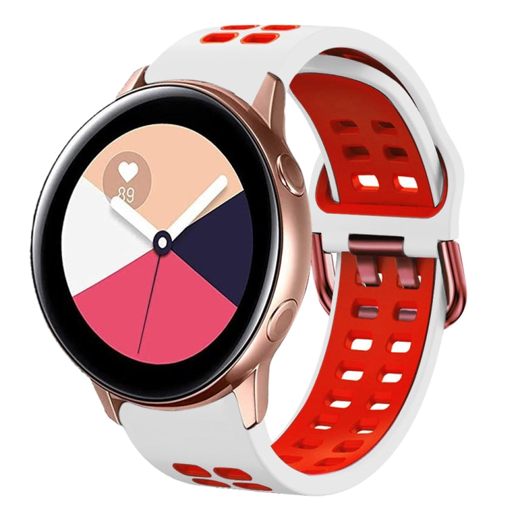 For Galaxy Watch Active 2 20mm Breathable Two-Color Silicone Watch Band
