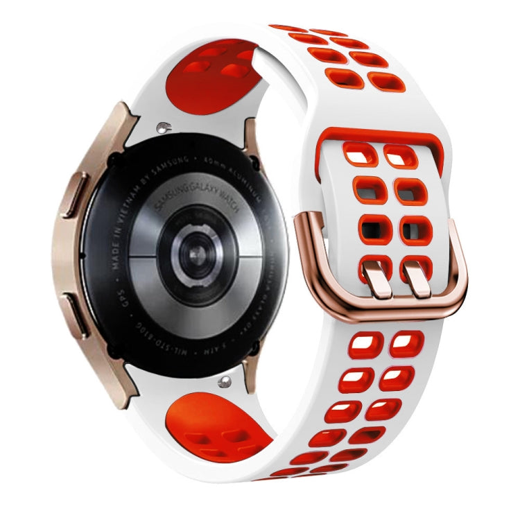For Galaxy Watch Active 2 20mm Breathable Two-Color Silicone Watch Band