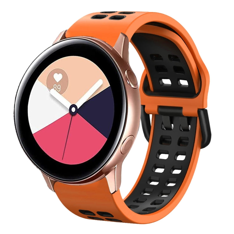 For Galaxy Watch Active 2 20mm Breathable Two-Color Silicone Watch Band