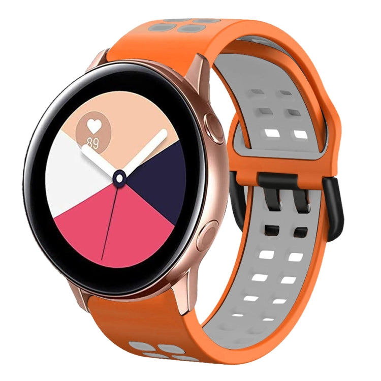 For Galaxy Watch Active 2 20mm Breathable Two-Color Silicone Watch Band