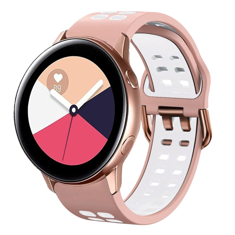 For Galaxy Watch Active 2 20mm Breathable Two-Color Silicone Watch Band