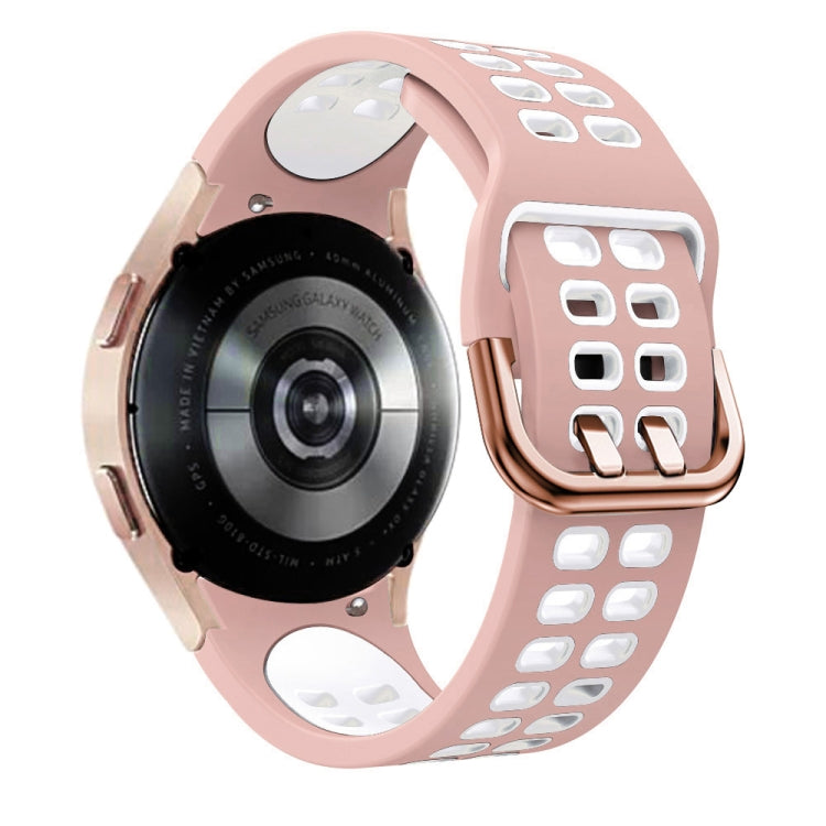 For Galaxy Watch Active 2 20mm Breathable Two-Color Silicone Watch Band