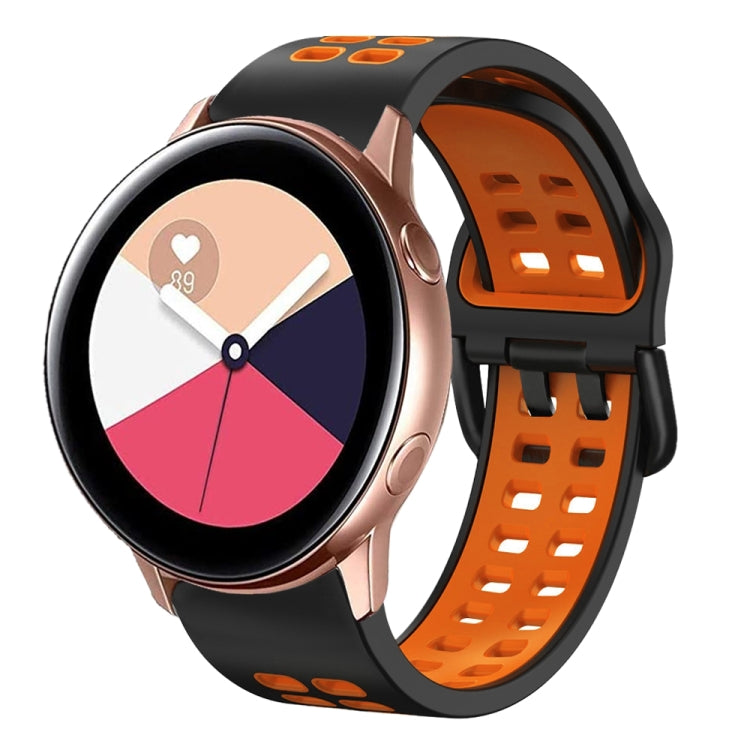 For Galaxy Watch Active 2 20mm Breathable Two-Color Silicone Watch Band