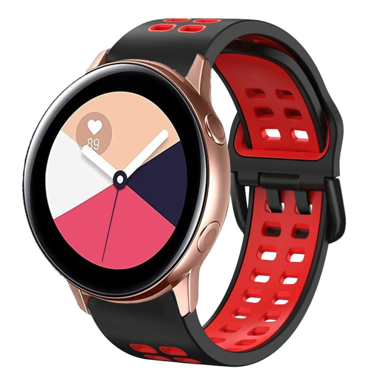 For Galaxy Watch Active 2 20mm Breathable Two-Color Silicone Watch Band