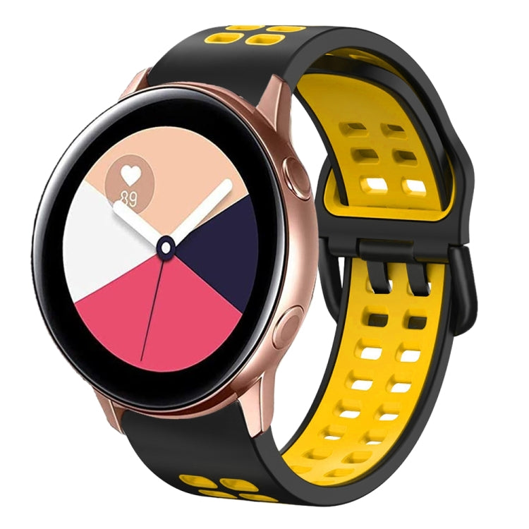 For Galaxy Watch Active 2 20mm Breathable Two-Color Silicone Watch Band
