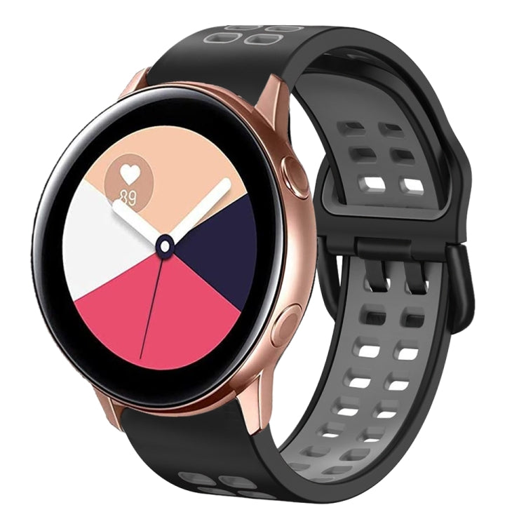 For Galaxy Watch Active 2 20mm Breathable Two-Color Silicone Watch Band