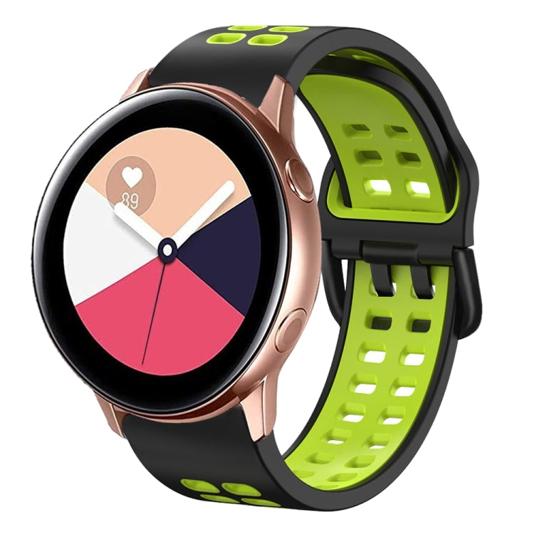 For Galaxy Watch Active 2 20mm Breathable Two-Color Silicone Watch Band