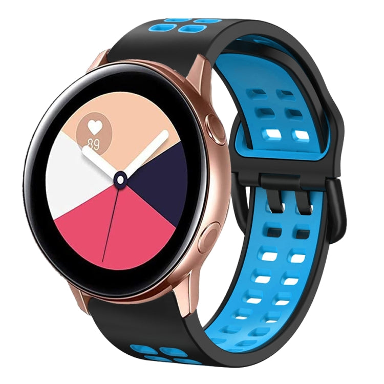 For Galaxy Watch Active 2 20mm Breathable Two-Color Silicone Watch Band
