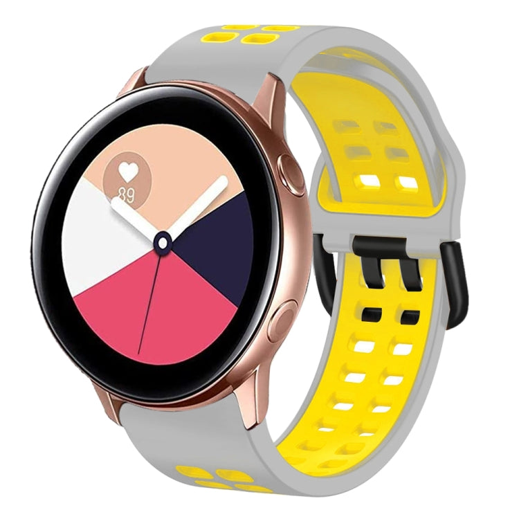 For Galaxy Watch Active 2 20mm Breathable Two-Color Silicone Watch Band