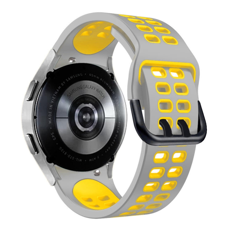 For Galaxy Watch Active 2 20mm Breathable Two-Color Silicone Watch Band