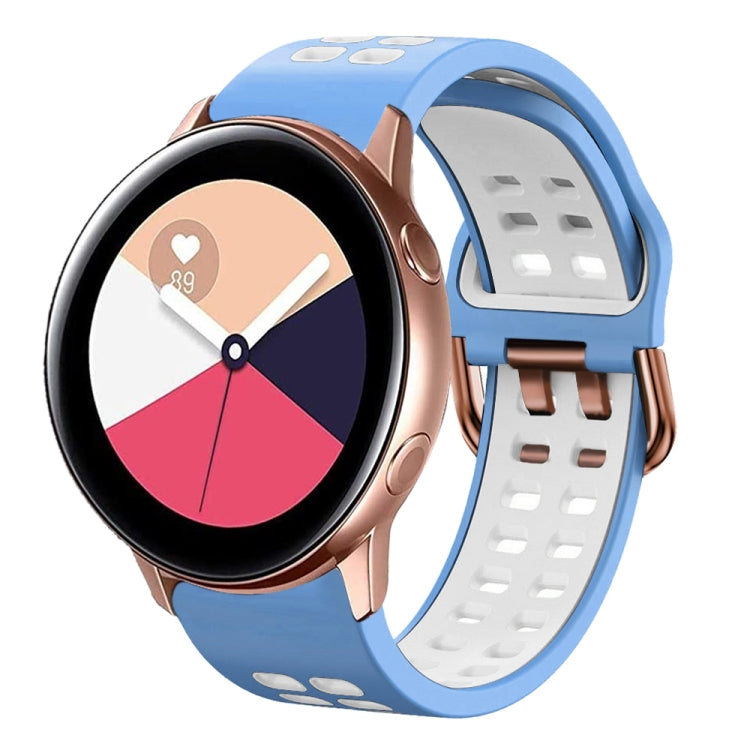 For Galaxy Watch Active 2 20mm Breathable Two-Color Silicone Watch Band