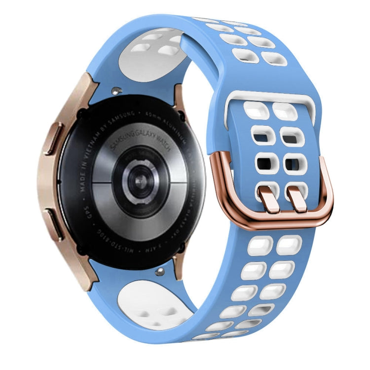 For Galaxy Watch Active 2 20mm Breathable Two-Color Silicone Watch Band