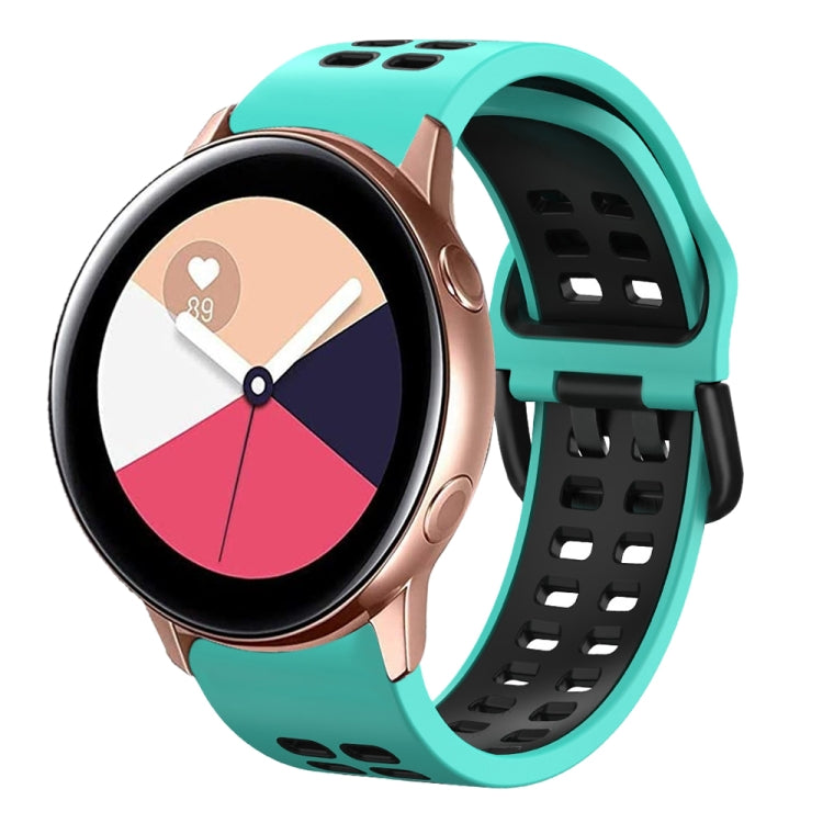 For Galaxy Watch Active 2 20mm Breathable Two-Color Silicone Watch Band