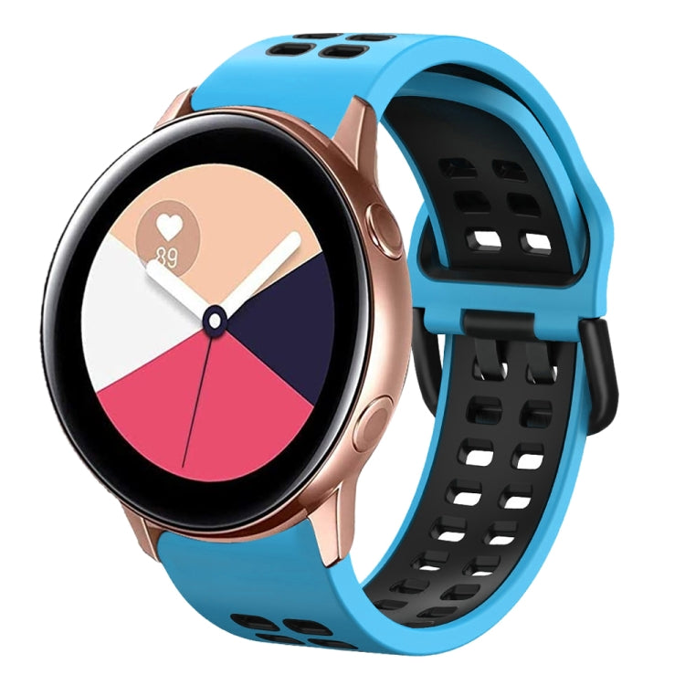 For Galaxy Watch Active 2 20mm Breathable Two-Color Silicone Watch Band