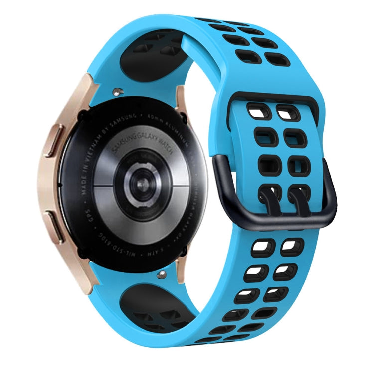 For Galaxy Watch Active 2 20mm Breathable Two-Color Silicone Watch Band