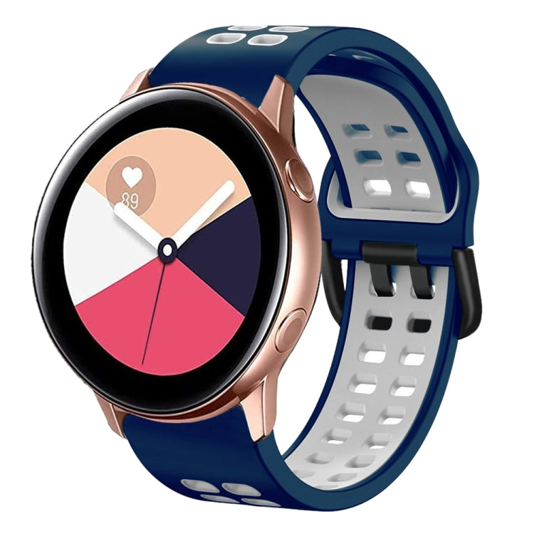 For Galaxy Watch Active 2 20mm Breathable Two-Color Silicone Watch Band