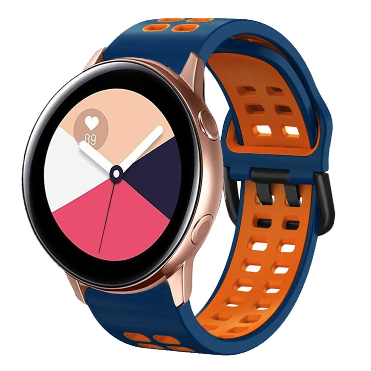 For Galaxy Watch Active 2 20mm Breathable Two-Color Silicone Watch Band