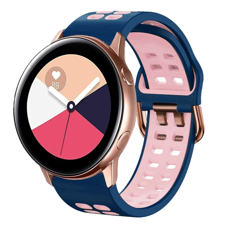 For Galaxy Watch Active 2 20mm Breathable Two-Color Silicone Watch Band