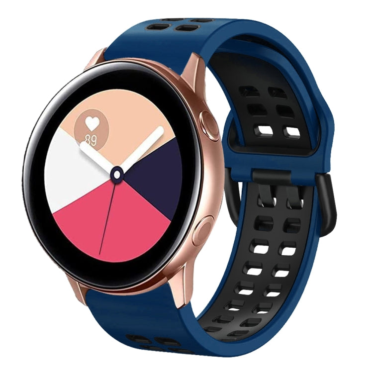 For Galaxy Watch Active 2 20mm Breathable Two-Color Silicone Watch Band