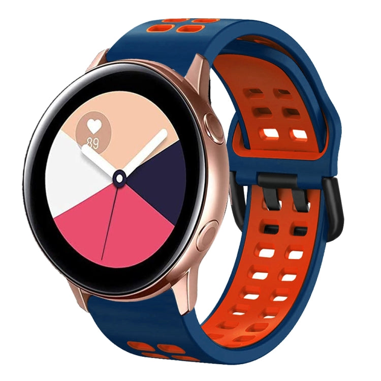 For Galaxy Watch Active 2 20mm Breathable Two-Color Silicone Watch Band