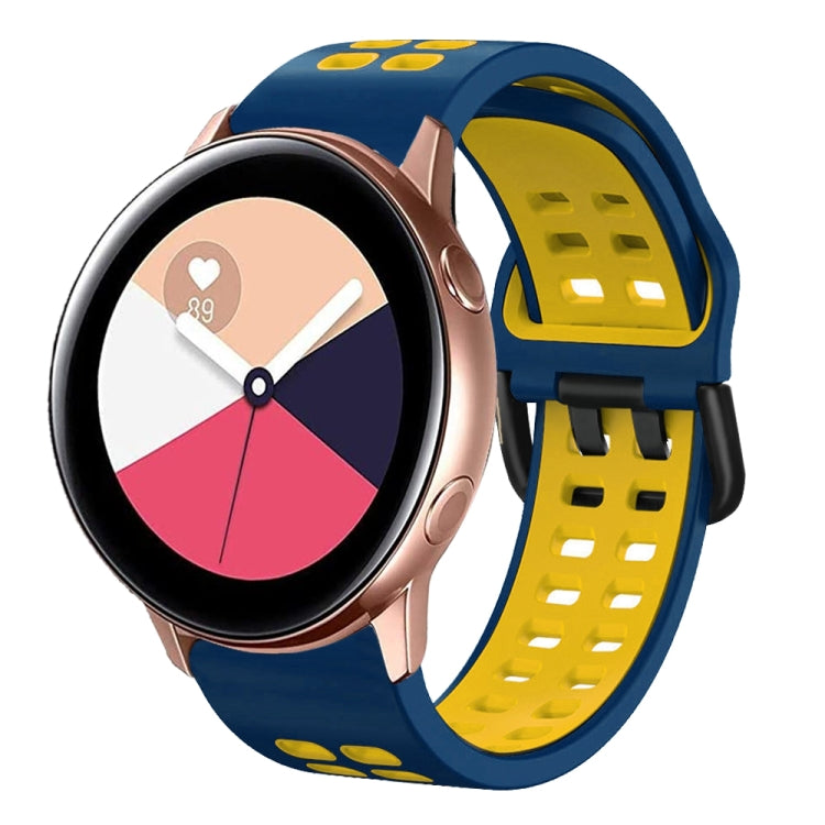 For Galaxy Watch Active 2 20mm Breathable Two-Color Silicone Watch Band