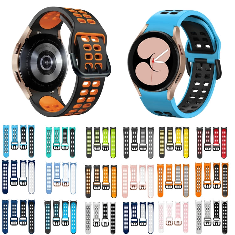 For Galaxy Watch Active 2 20mm Breathable Two-Color Silicone Watch Band