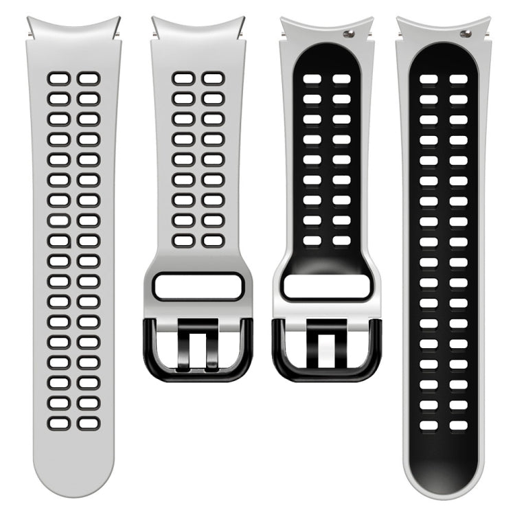 For Galaxy Watch Active 2 20mm Breathable Two-Color Silicone Watch Band