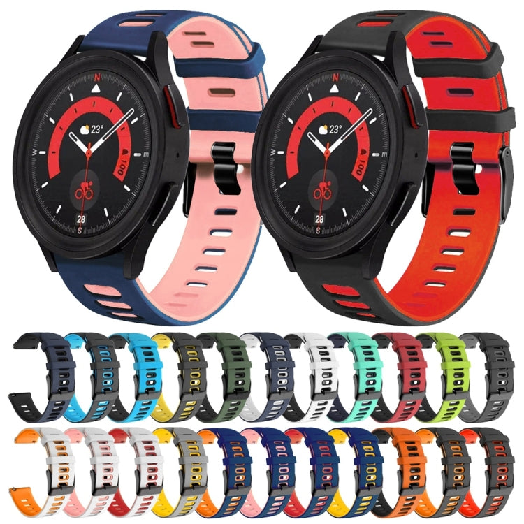 For Samsung Galaxy Watch 5  40mm 20mm Two-Color Silicone Watch Band