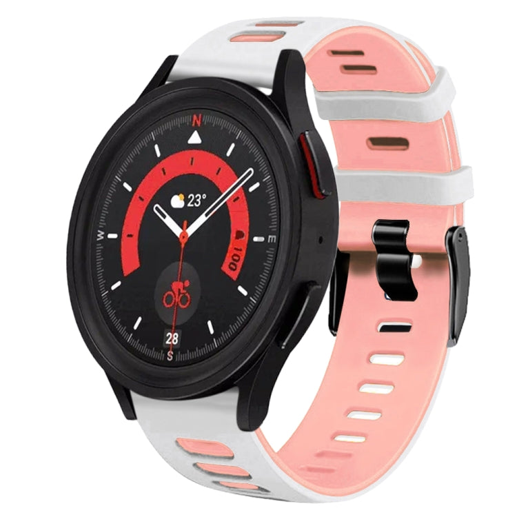 For Samsung Galaxy Watch 5  44mm 20mm Two-Color Silicone Watch Band